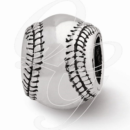 Sterling Silver Reflections Baseball Bead