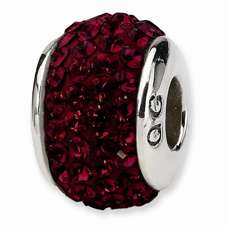 Sterling Silver Reflections Crimson Full Swarovski Elements Bead