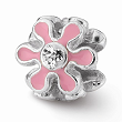 Sterling Silver Reflections Pink Flower W/Swarovski Elements Bead