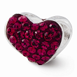 Sterling Silver Reflections Red Swarovski Elements Heart Bead